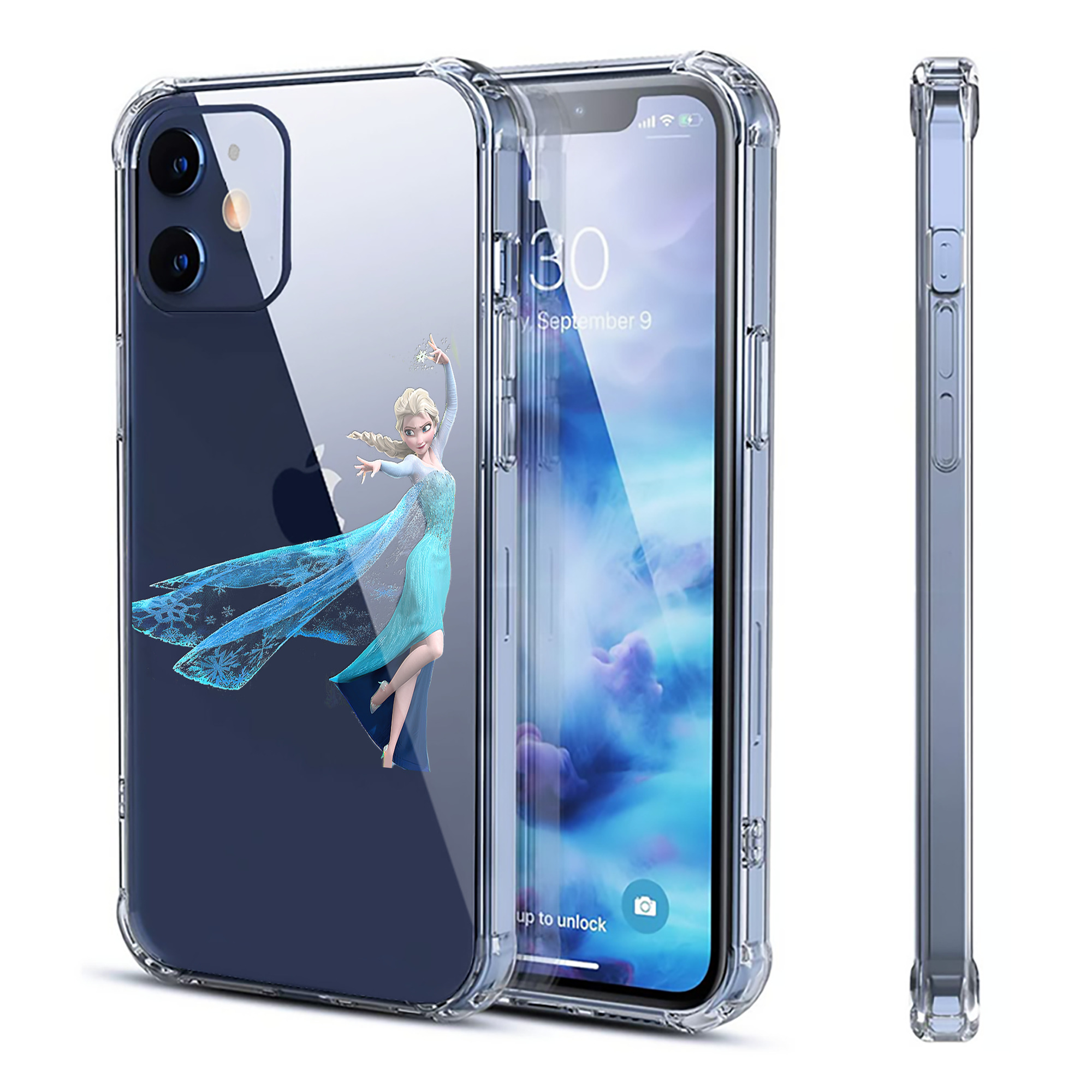 （画像用） アナと雪の女王 アンナ エルサ Frozen Anna Elsa 【iPhone 12シリーズ対応】透明スマホケース（クリアソフトケース）